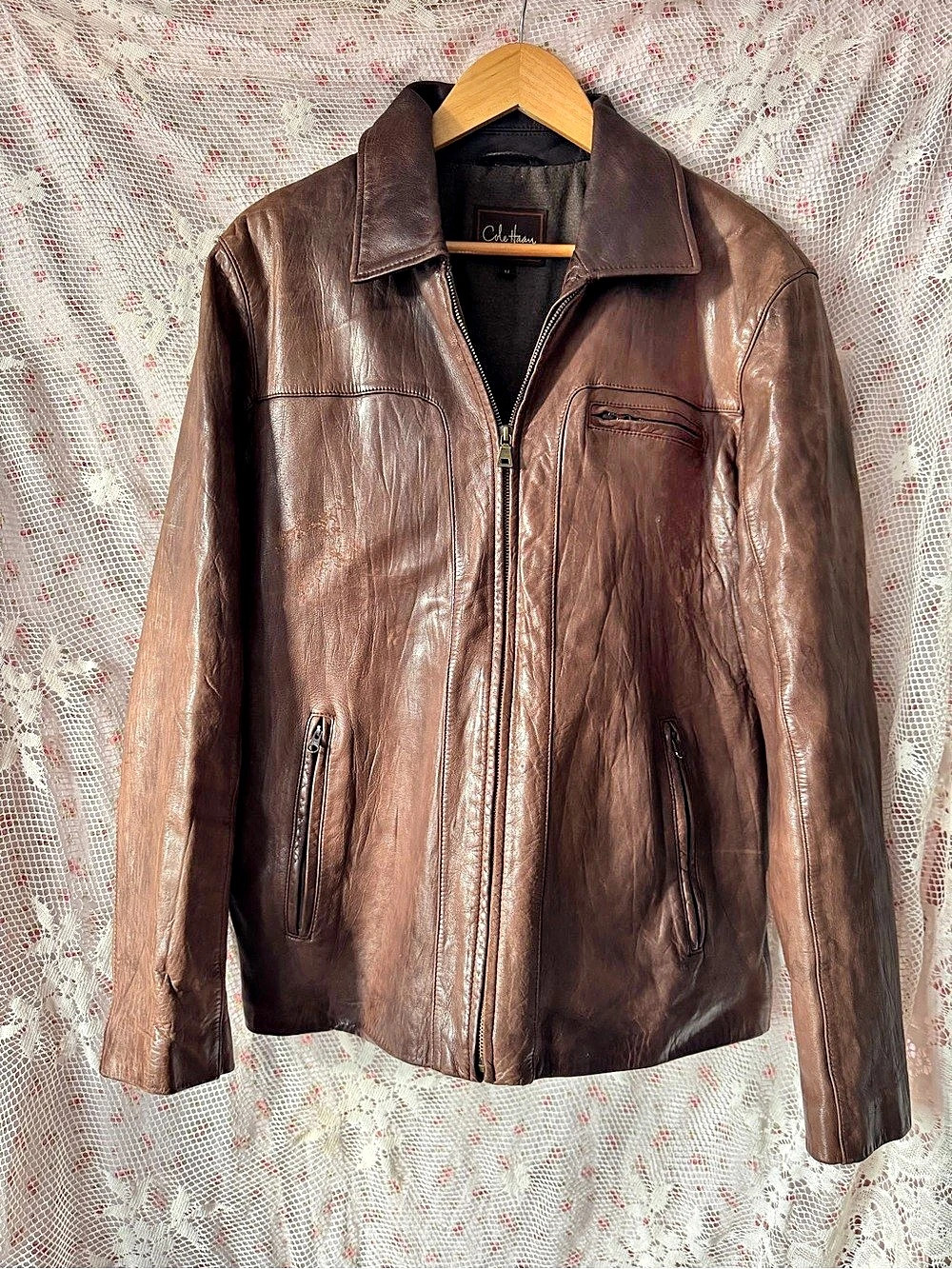 Cole Haan Men's Brown Leather Jacket